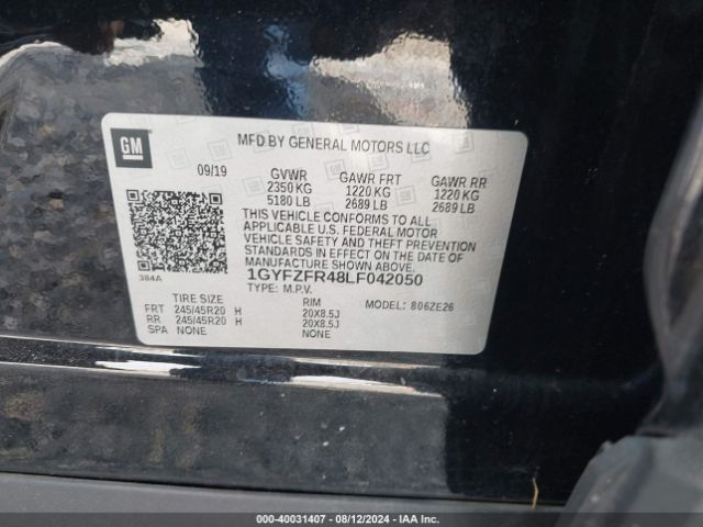 1GYFZFR48LF042050 Cadillac Xt4 Awd Sport