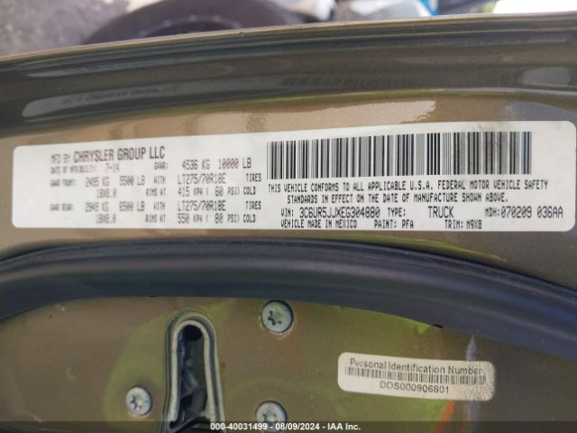 3C6UR5JJXEG304880 RAM 2500 Slt
