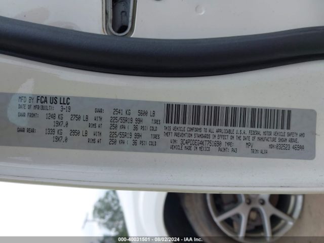 3C4PDDEG4KT751690 Dodge Journey Gt Awd