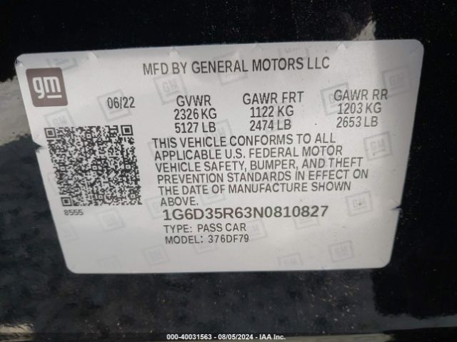 2022 CADILLAC CT5-V 1G6D35R63N0810827 Photo 8