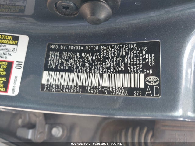 Toyota Corolla S Plus 2016 2T1BURHE5GC722761 Image 9