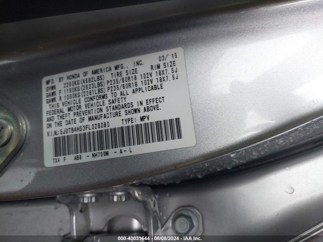 Acura RDX 2015 5J8TB4H53FL029080 Image 9