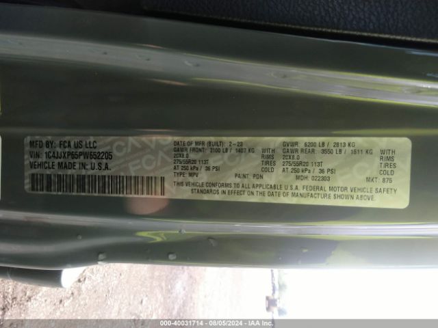 1C4JJXP65PW652205 Jeep Wrangler 4xe Sahara 4x4
