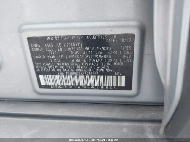 4S4BRBCCXE3240657 Subaru Outback 2.5i Premium
