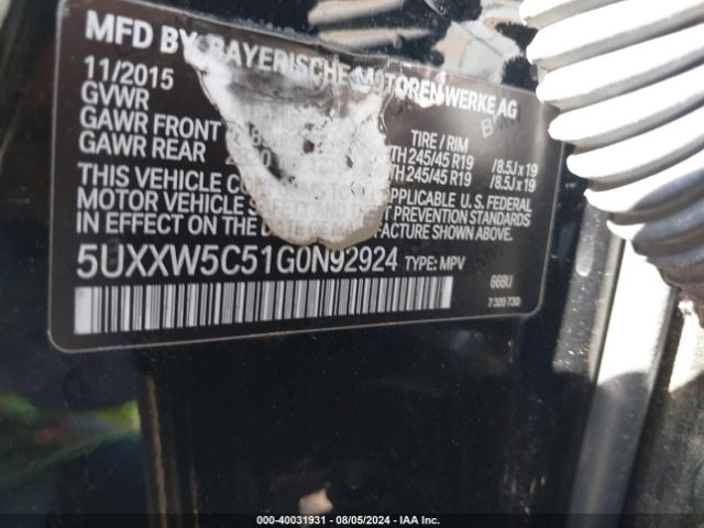 5UXXW5C51G0N92924 BMW X4 Xdrive35i