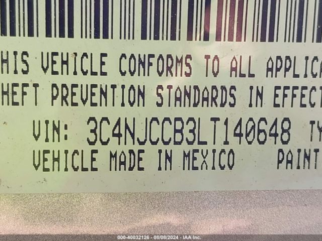 3C4NJCCB3LT140648 Jeep Compass Limited Fwd