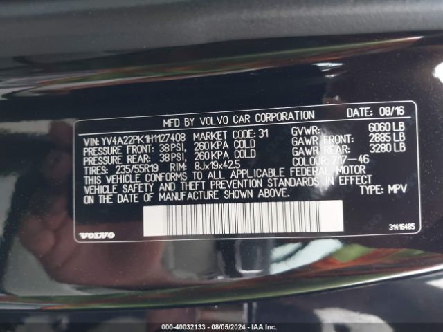 YV4A22PK1H1127408 Volvo Xc90 T6 Momentum