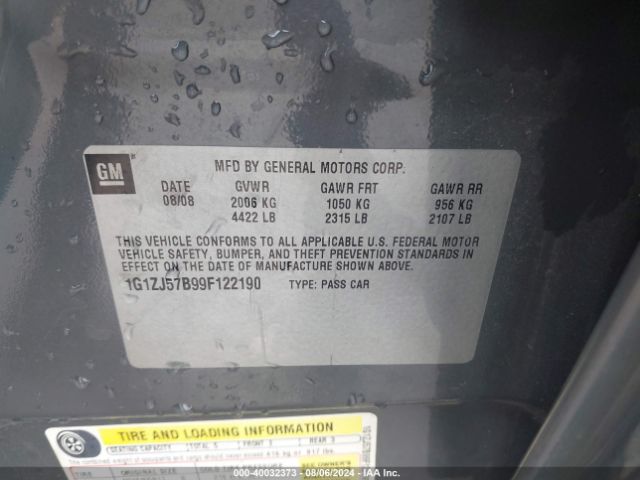 2009 CHEVROLET MALIBU 1G1ZJ57B99F122190 Photo 8