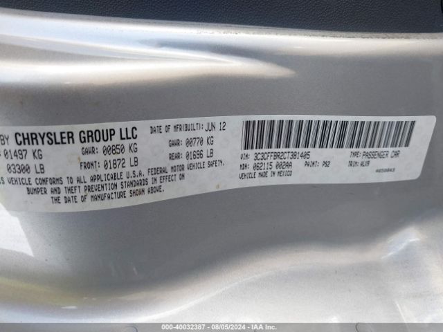2012 FIAT 500 3C3CFFBR2CT381405 Photo 8