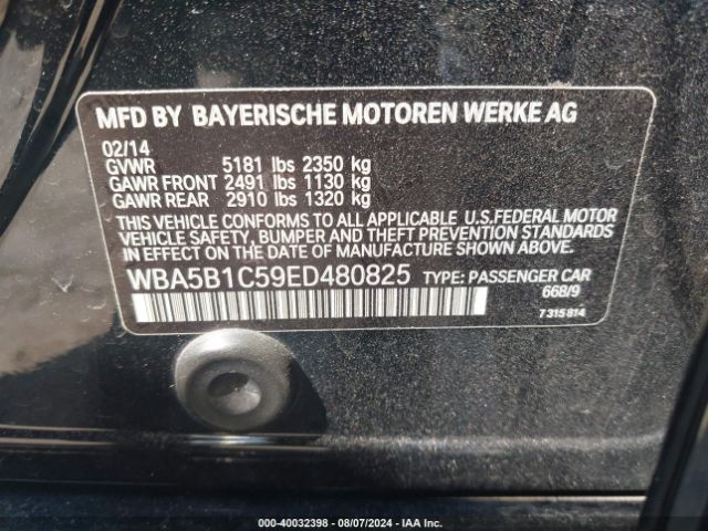 WBA5B1C59ED480825 BMW 535i
