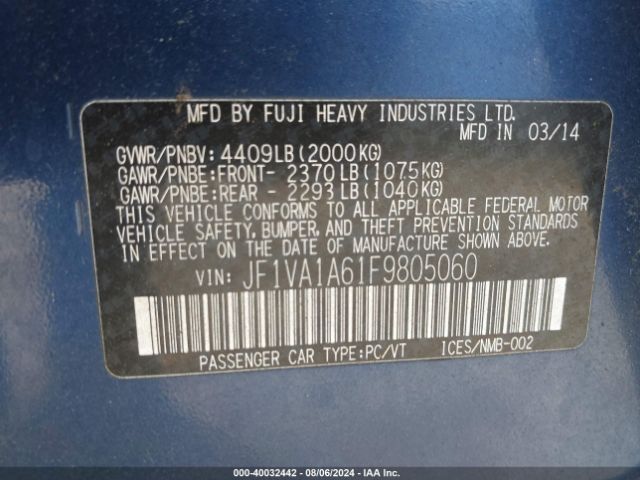 JF1VA1A61F9805060 Subaru WRX