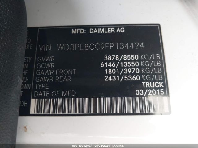 WD3PE8CC9FP134424 Mercedes-Benz Sprinter 2500 High Roof