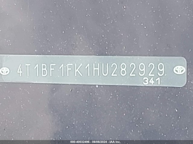Toyota CAMRY SE 2017 4T1BF1FK1HU282929 Image 9