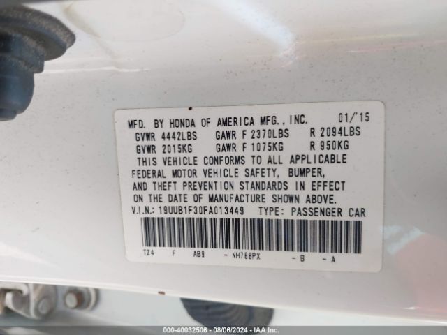 19UUB1F30FA013449 Acura TLX