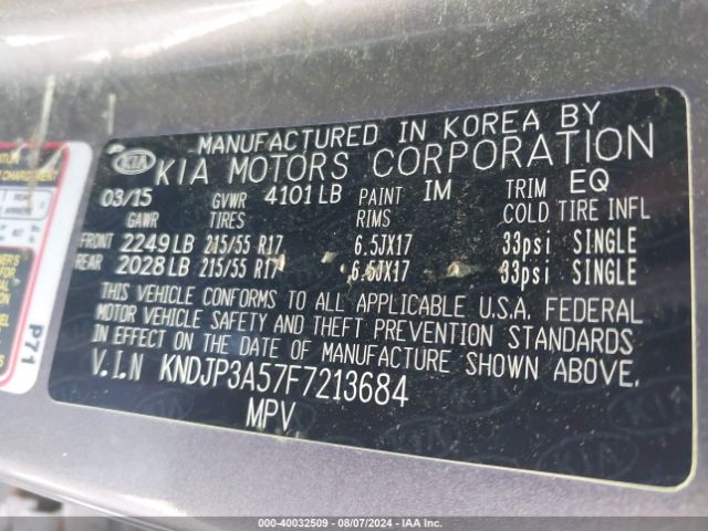 KNDJP3A57F7213684 KIA SOUL +