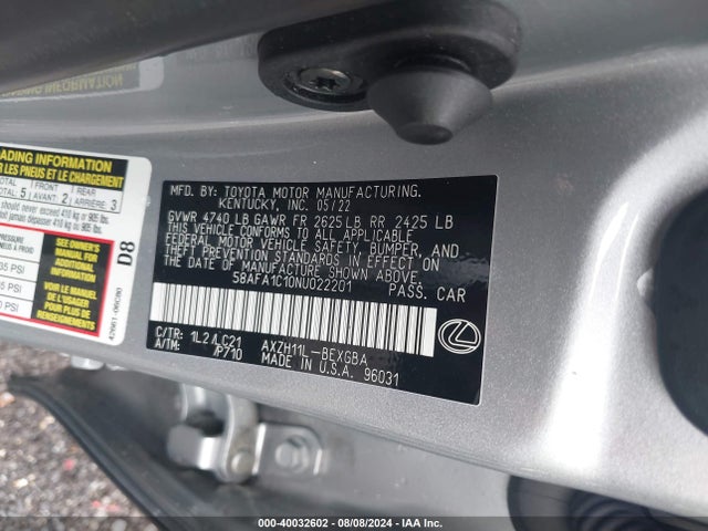 Lexus Es 300h Ultra Luxury 2022 58AFA1C10NU022201 Image 9
