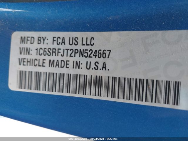 1C6SRFJT2PN524667 RAM 1500 Laramie  4x4 5'7 Box