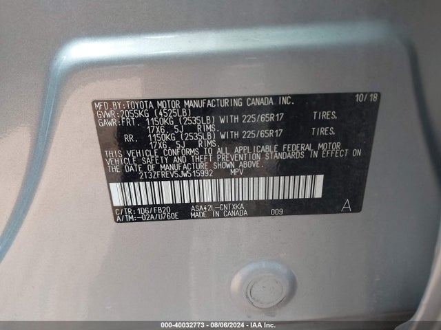 Toyota RAV4 LE 2018 2T3ZFREV5JW515992 Image 9