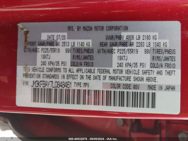 JM3KFBAY7L0848461 Mazda Cx-5 Grand Touring Reserve