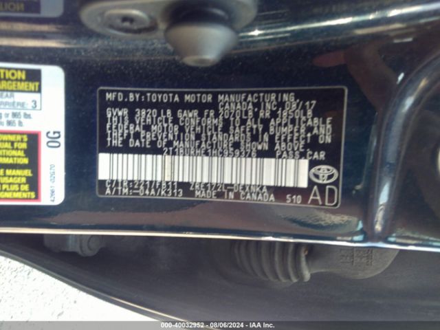 2T1BURHE1HC959376 Toyota COROLLA LE