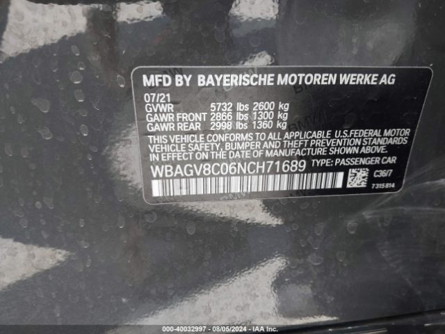 WBAGV8C06NCH71689 BMW M850i Gtan Coupe Xdrive