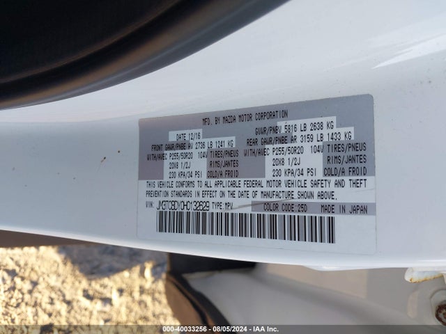 JM3TCBDY0H0132629 Mazda Cx-9 Grand Touring