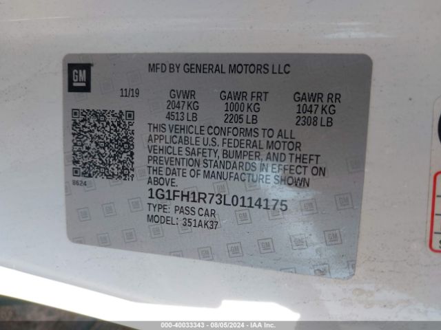 1G1FH1R73L0114175 Chevrolet Camaro Rwd  2ss
