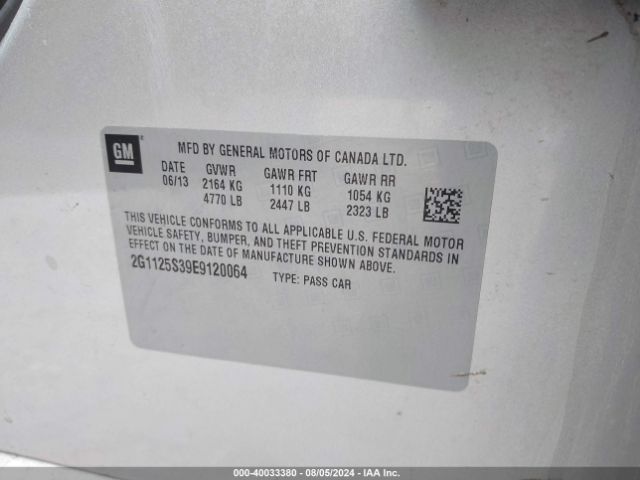 2G1125S39E9120064 Chevrolet Impala 2lt