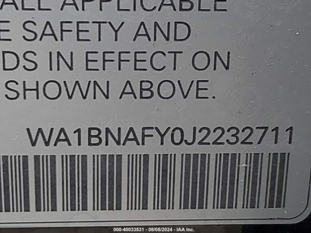 WA1BNAFY0J2232711 Audi Q5