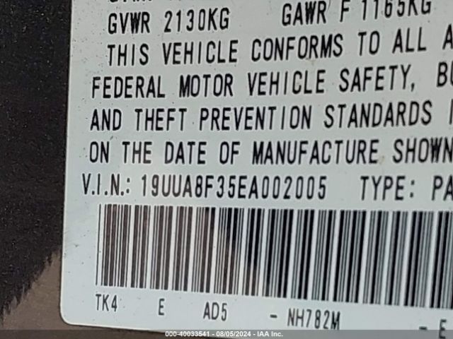 19UUA8F35EA002005 Acura Tl Se