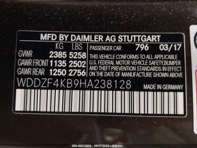WDDZF4KB9HA238128 Mercedes-Benz E 300 4matic