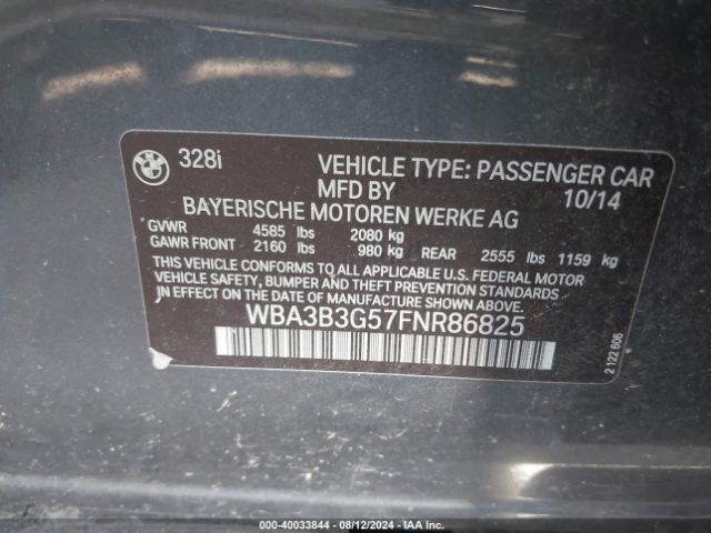 WBA3B3G57FNR86825 BMW 328i Xdrive