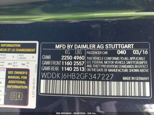 WDDKJ6HB2GF347227 Mercedes-Benz E 400 4matic