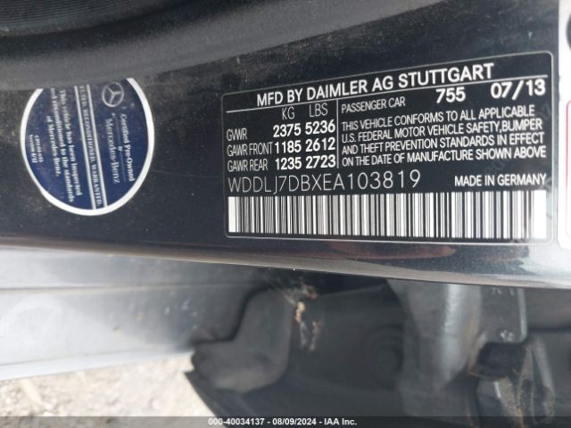 WDDLJ7DBXEA103819 Mercedes-Benz CLS 550