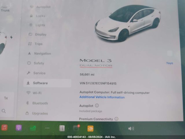 5YJ3E1EC5NF154915 Tesla Model 3 Performance Dual Motor All-wheel Drive