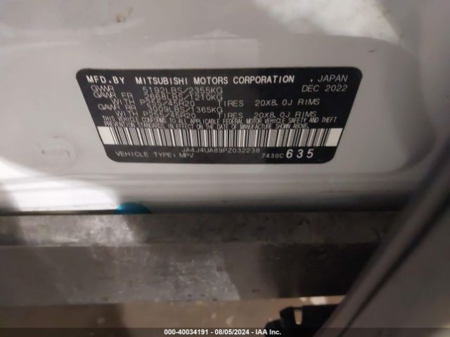 JA4J4UA89PZ032238 Mitsubishi Outlander Ralliart S-awc/se 2.5 S-awc/se Black Edition S-awc/se Special Editiont S-awc