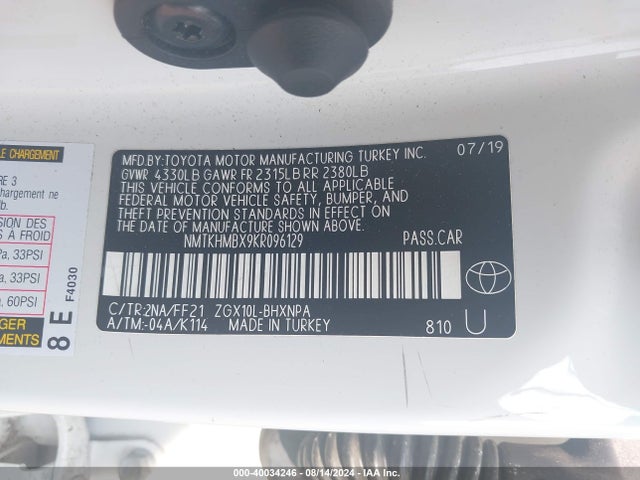 Toyota C-HR XLE 2019 NMTKHMBX9KR096129 Image 9