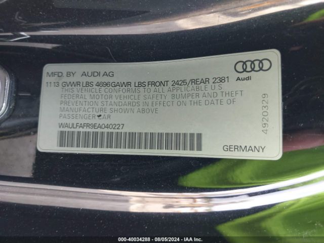 WAULFAFR9EA040227 Audi A5 2.0t Premium