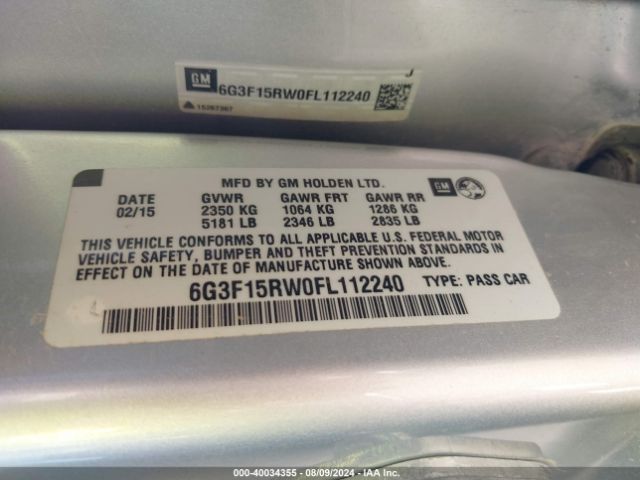 6G3F15RW0FL112240 Chevrolet SS