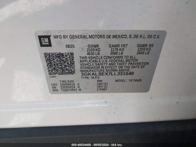 3GKALSEX7LL331649 GMC Terrain Fwd Denali