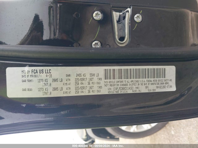 1C4PJMCB6KD114161 Jeep Cherokee Latitude 4x4