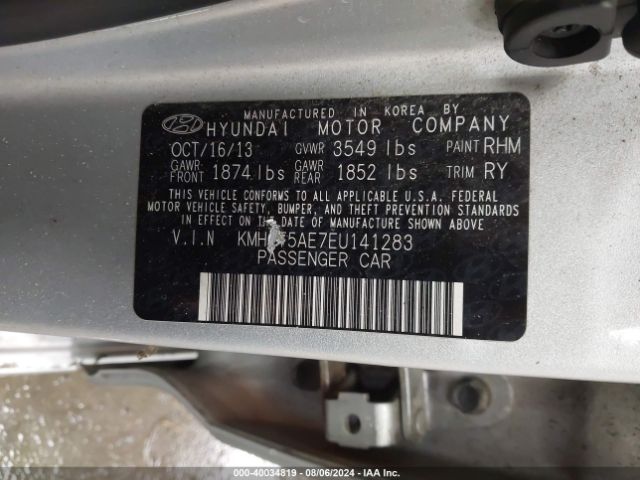 KMHCT5AE7EU141283 Hyundai ACCENT GS