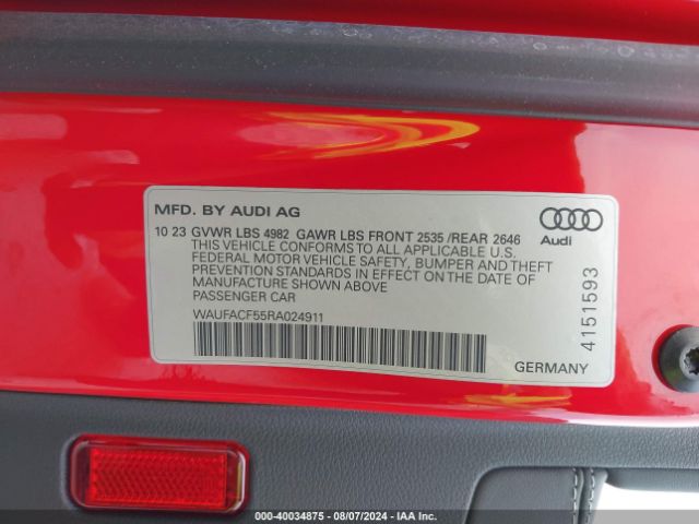 2024 AUDI A5 SPORTBACK WAUFACF55RA024911 Photo 8
