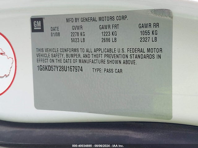 2008 CADILLAC DTS 1G6KD57Y28U167974 Photo 8