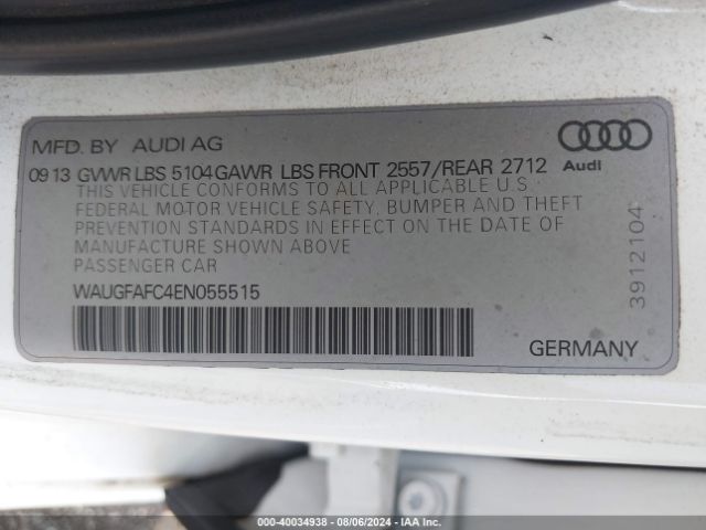 WAUGFAFC4EN055515 Audi A6 2.0t Premium