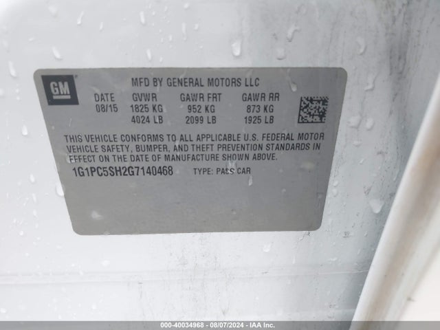Chevrolet Cruze Limited Ls Auto 2016 1G1PC5SH2G7140468 Image 9