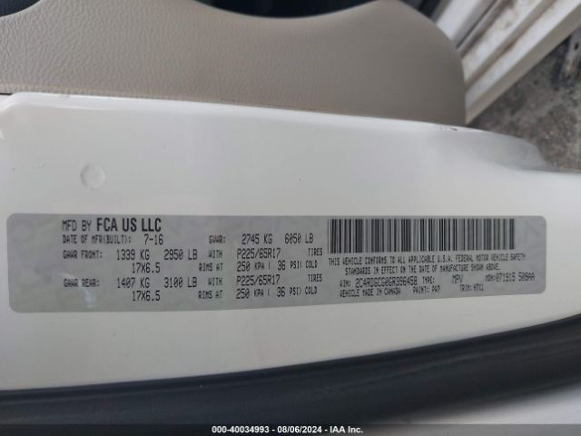 2C4RDGCG0GR396458 Dodge Grand Caravan Sxt