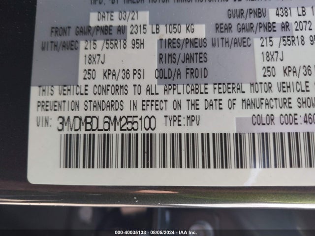 3MVDMBDL6MM255100 Mazda Cx-30 Premium