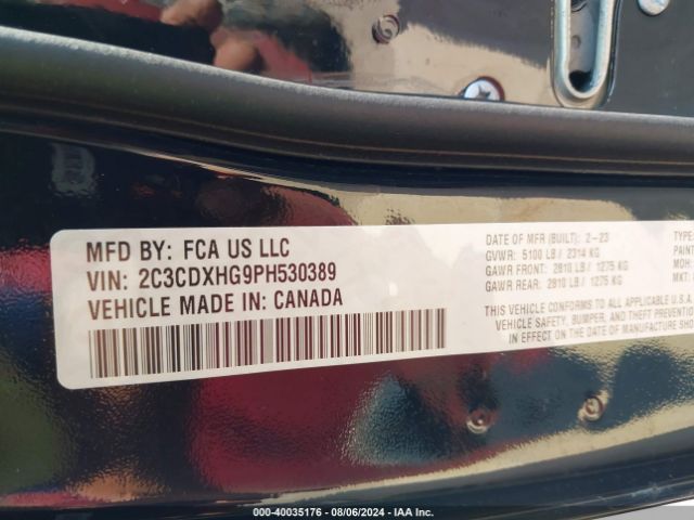 2C3CDXHG9PH530389 Dodge CHARGER GT