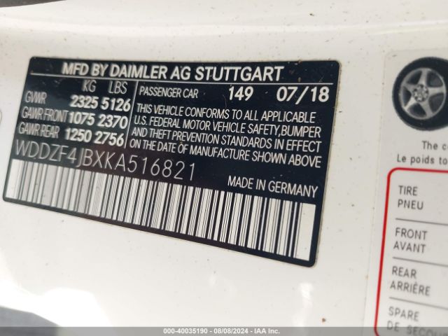 WDDZF4JBXKA516821 Mercedes-Benz E 300